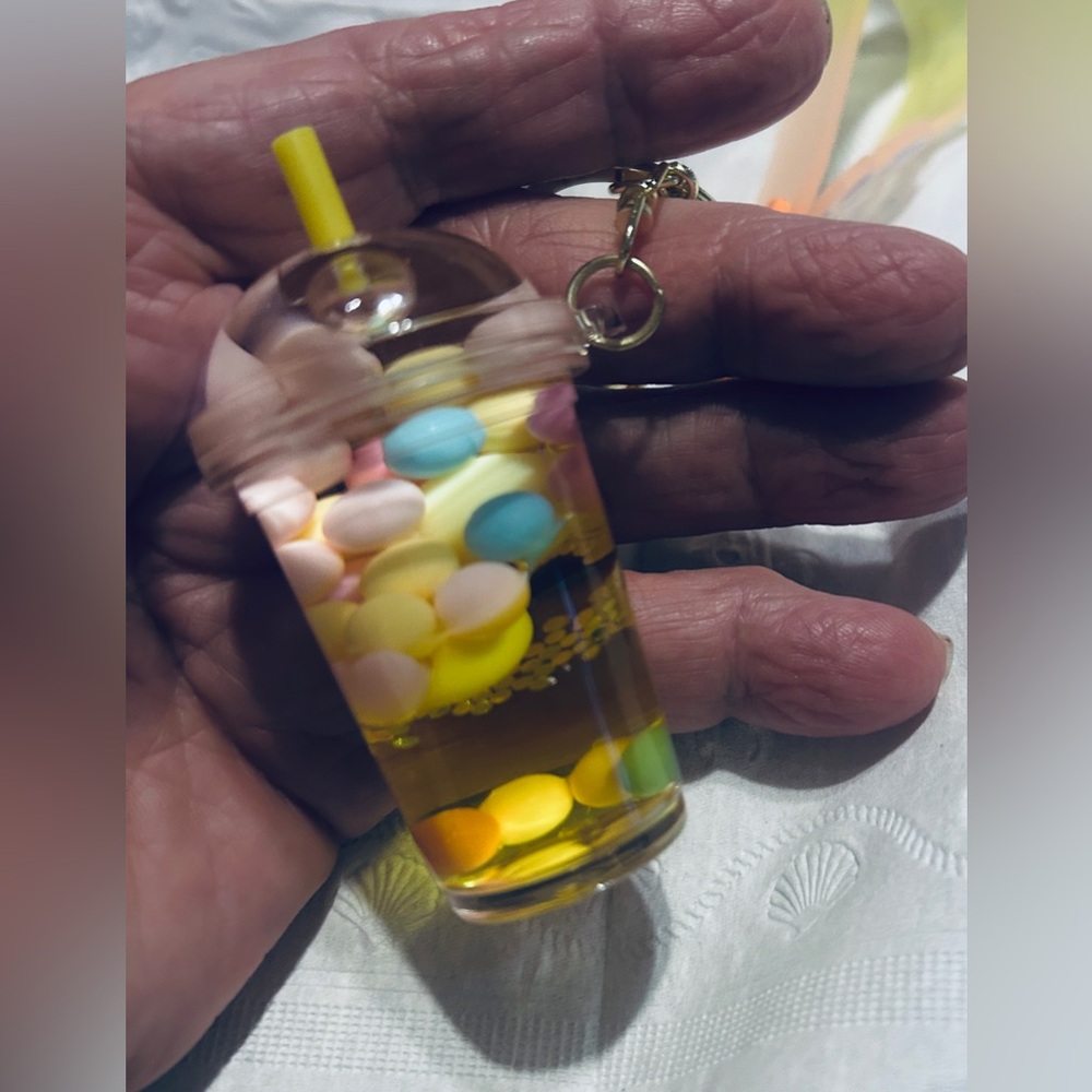Bubble Boba Tea Keychain Pursechain🧋🧋🧋Yellow!